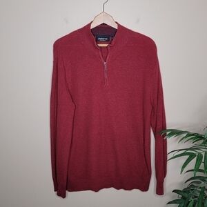 Claiborne Performance | Red Textured Quarter Zip Pullover Sweater